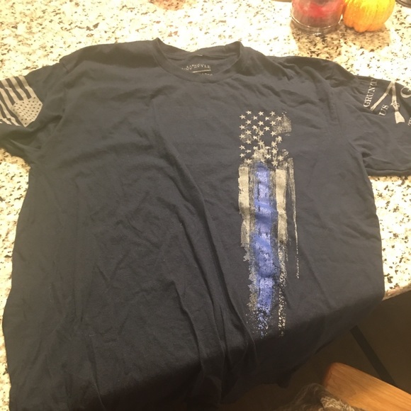 Grunt Style Other - Grunt style blue line flag shirt